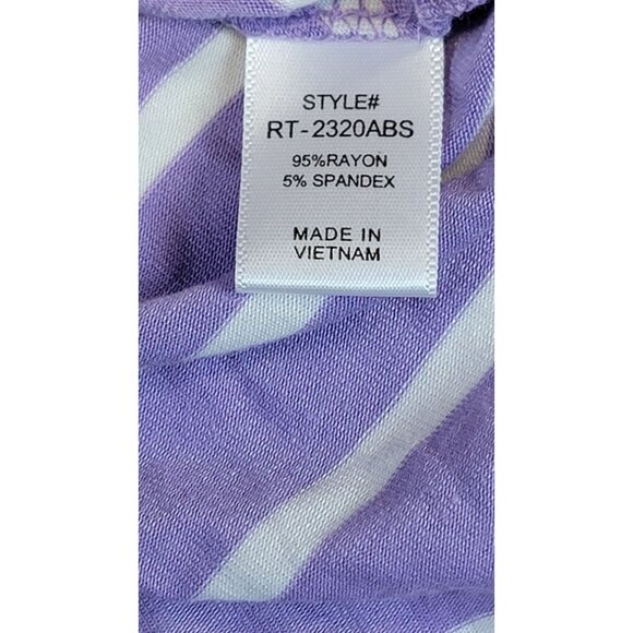 Zenana Tank Top Lavender & Ivory Stripe Womens Large Rayon/Spandex New with Tags - Picture 4 of 7